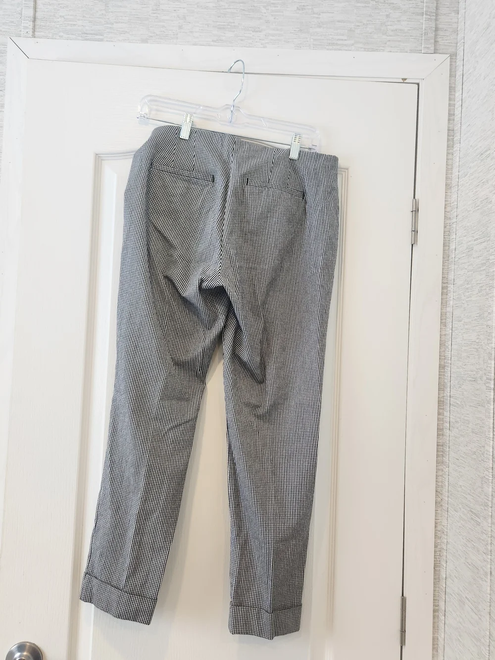 J. Jill Black and White Houndstooth Slim Trousers L Euc